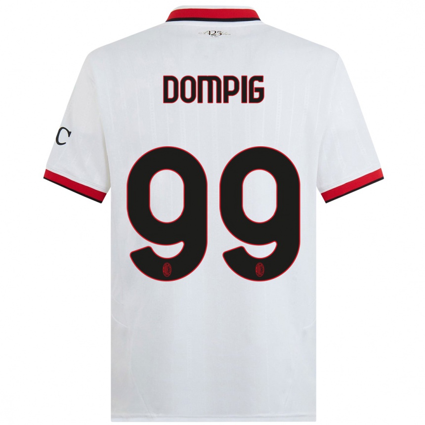 Kids Football Chanté Dompig #99 White Black Red Away Jersey 2024/25 T-Shirt Canada