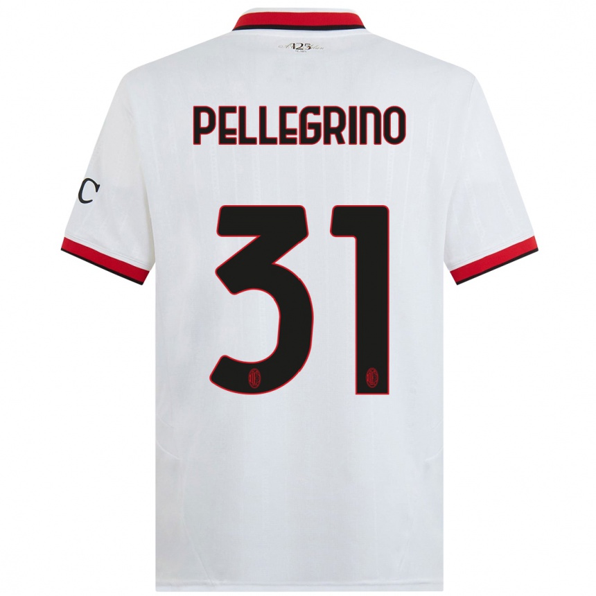 Kids Football Marco Pellegrino #31 White Black Red Away Jersey 2024/25 T-Shirt Canada