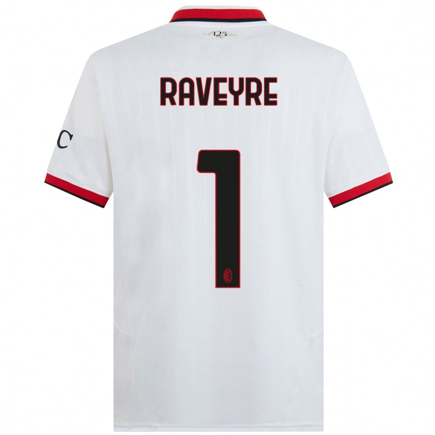 Kids Football Noah Raveyre #1 White Black Red Away Jersey 2024/25 T-Shirt Canada