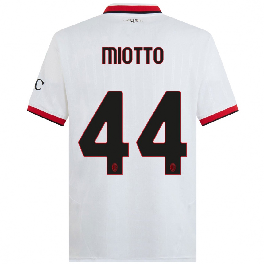 Enfant Football Maillot Giorgia Miotto #44 Blanc Noir Rouge Tenues Extérieur 2024/25 Canada