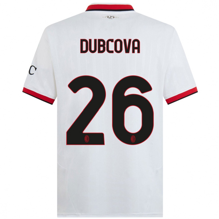 Enfant Football Maillot Michaela Dubcova #26 Blanc Noir Rouge Tenues Extérieur 2024/25 Canada