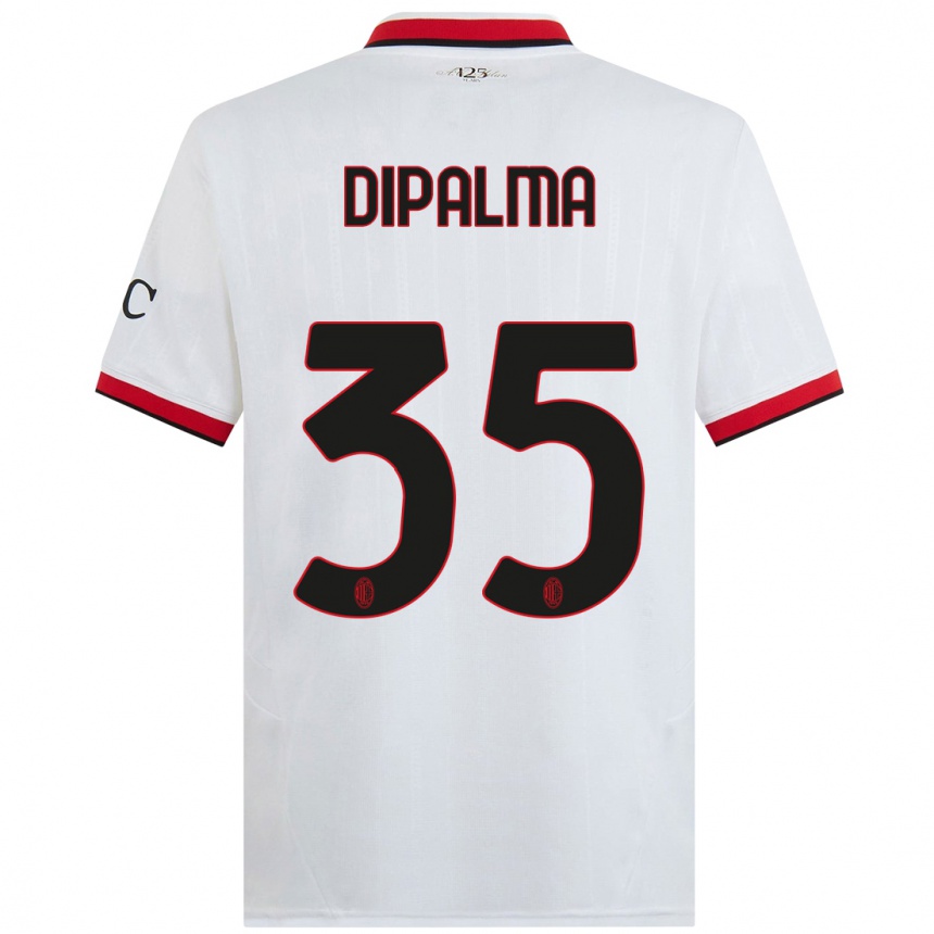 Kids Football Matteo Dipalma #35 White Black Red Away Jersey 2024/25 T-Shirt Canada