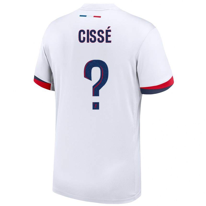 Kids Football Mory Cissé #0 White Blue Red Away Jersey 2024/25 T-Shirt Canada