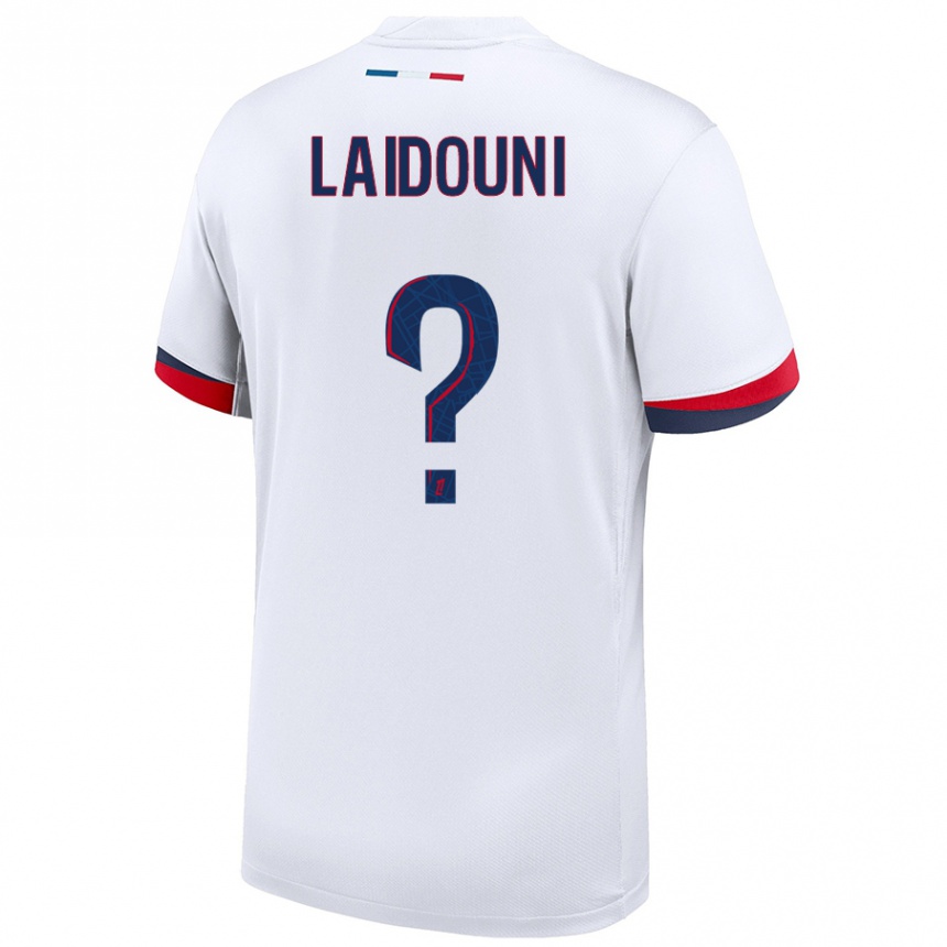 Kids Football Adam Laidouni #0 White Blue Red Away Jersey 2024/25 T-Shirt Canada