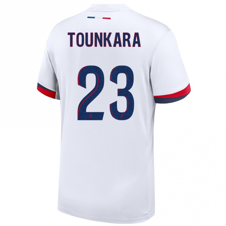 Kids Football Aïssatou Tounkara #23 White Blue Red Away Jersey 2024/25 T-Shirt Canada