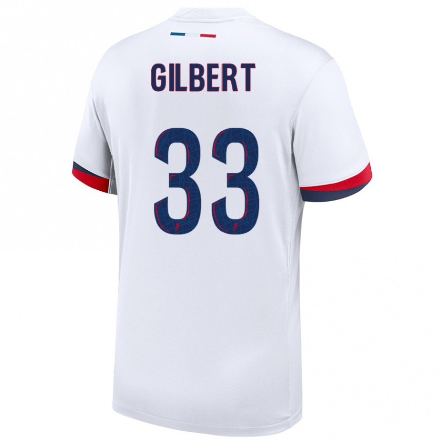 Kids Football Tara Elimbi Gilbert #33 White Blue Red Away Jersey 2024/25 T-Shirt Canada