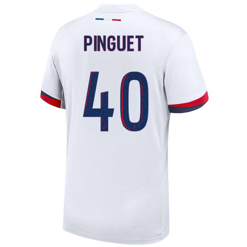 Kids Football Alice Pinguet #40 White Blue Red Away Jersey 2024/25 T-Shirt Canada