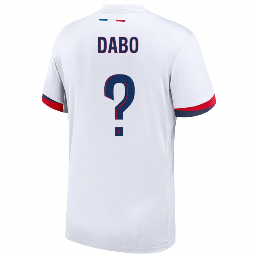 Kids Football Mariama Dabo #0 White Blue Red Away Jersey 2024/25 T-Shirt Canada