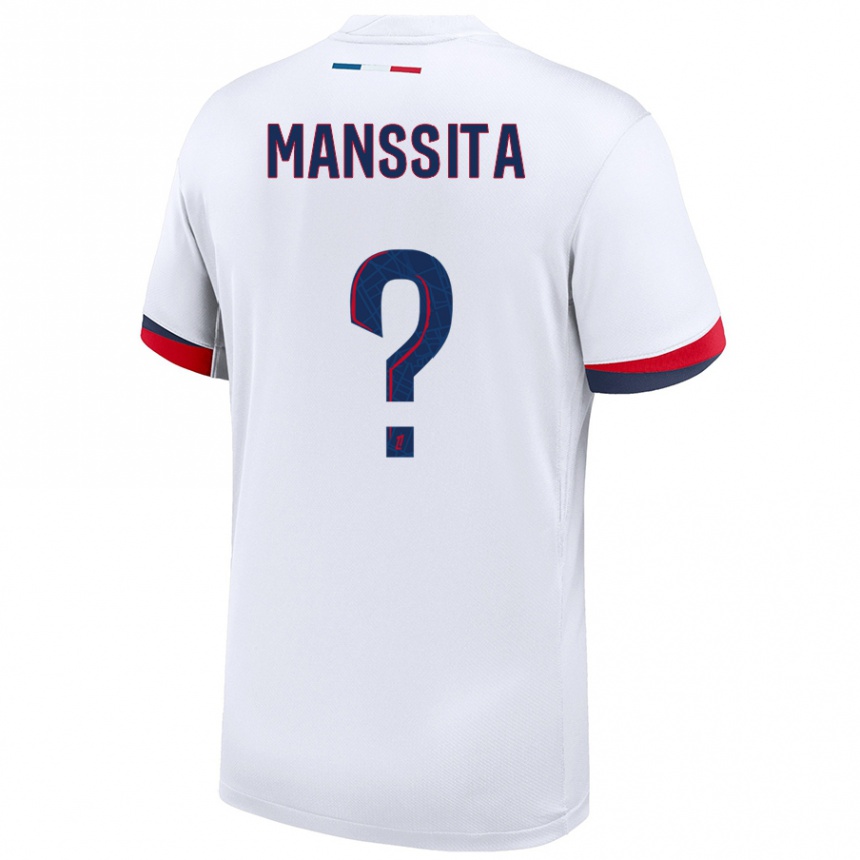 Enfant Football Maillot Manssita Traore #0 Blanc Bleu Rouge Tenues Extérieur 2024/25 Canada