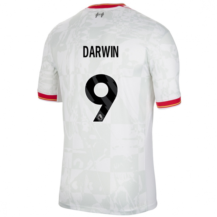 Enfant Football Maillot Darwin Nunez #9 Blanc Rouge Noir Troisieme 2024/25 Canada