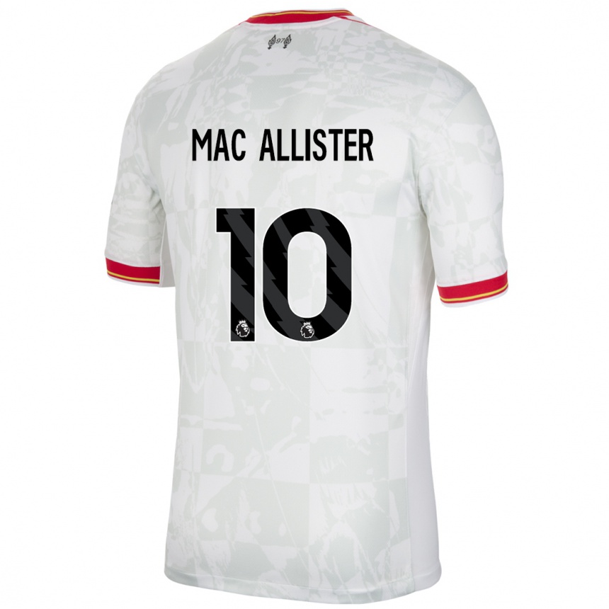 Kids Football Alexis Mac Allister #10 White Red Black Third Jersey 2024/25 T-Shirt Canada