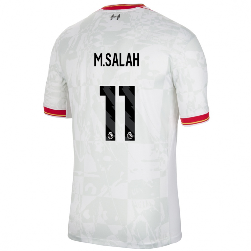 Enfant Football Maillot Mohamed Salah #11 Blanc Rouge Noir Troisieme 2024/25 Canada