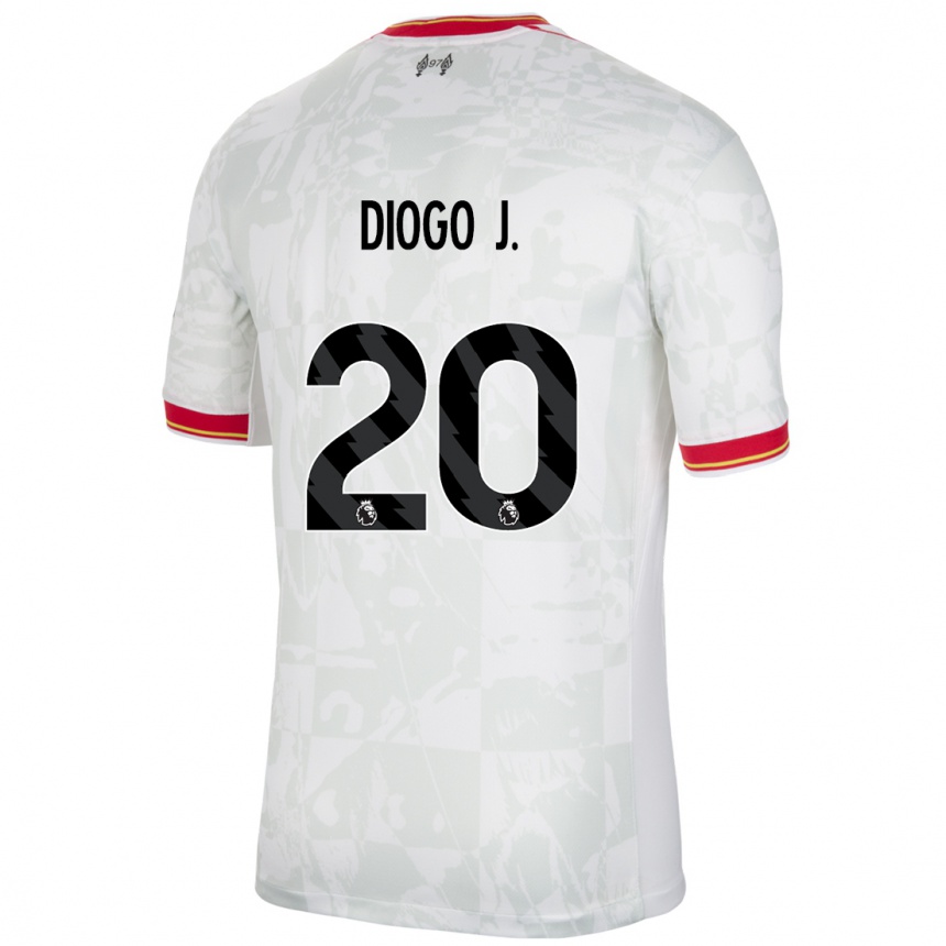 Enfant Football Maillot Diogo Jota #20 Blanc Rouge Noir Troisieme 2024/25 Canada