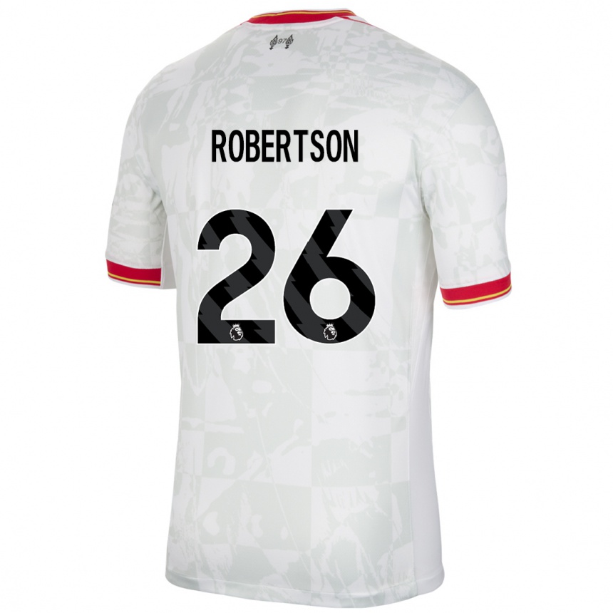 Kids Football Andrew Robertson #26 White Red Black Third Jersey 2024/25 T-Shirt Canada