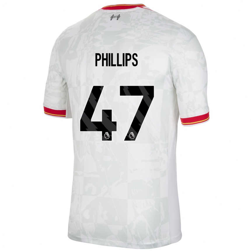 Kids Football Nathaniel Phillips #47 White Red Black Third Jersey 2024/25 T-Shirt Canada