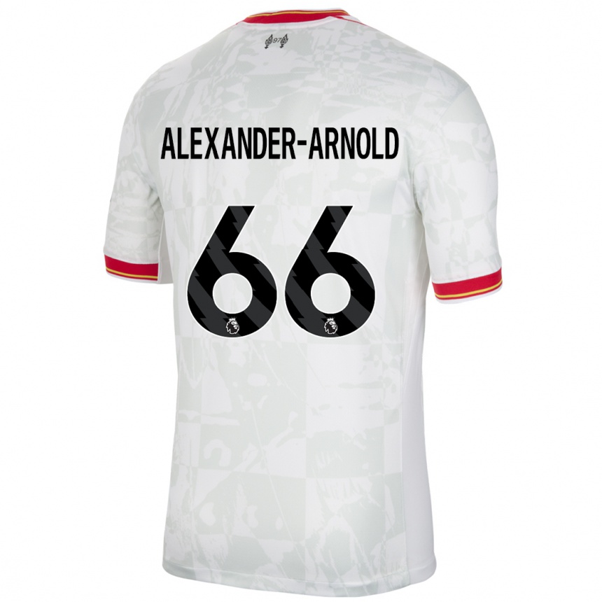 Enfant Football Maillot Trent Alexander-Arnold #66 Blanc Rouge Noir Troisieme 2024/25 Canada