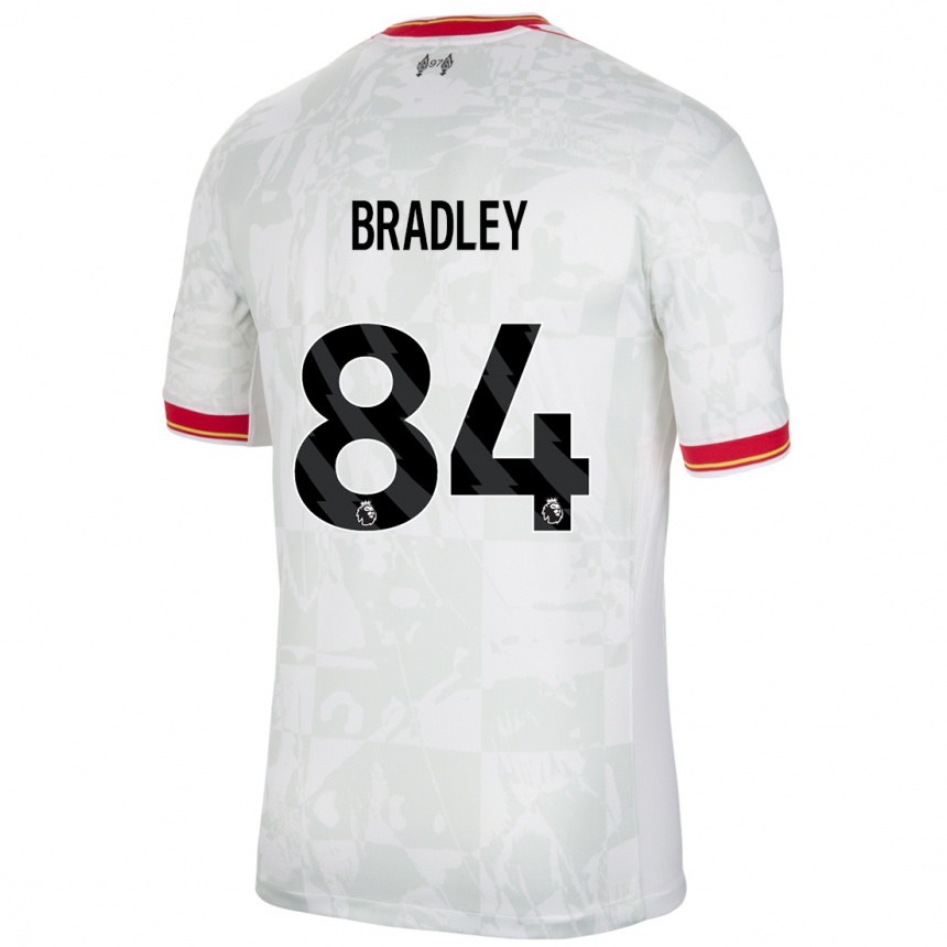 Kids Football Conor Bradley #84 White Red Black Third Jersey 2024/25 T-Shirt Canada