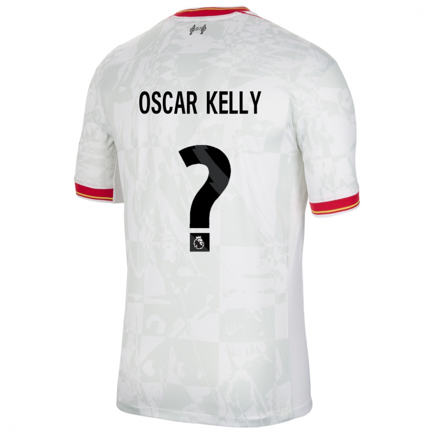 Kids Football Oscar Kelly #0 White Red Black Third Jersey 2024/25 T-Shirt Canada