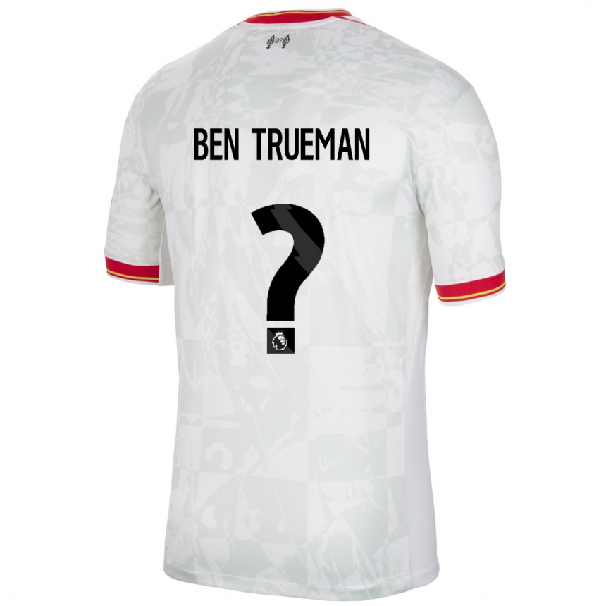 Kids Football Ben Trueman #0 White Red Black Third Jersey 2024/25 T-Shirt Canada