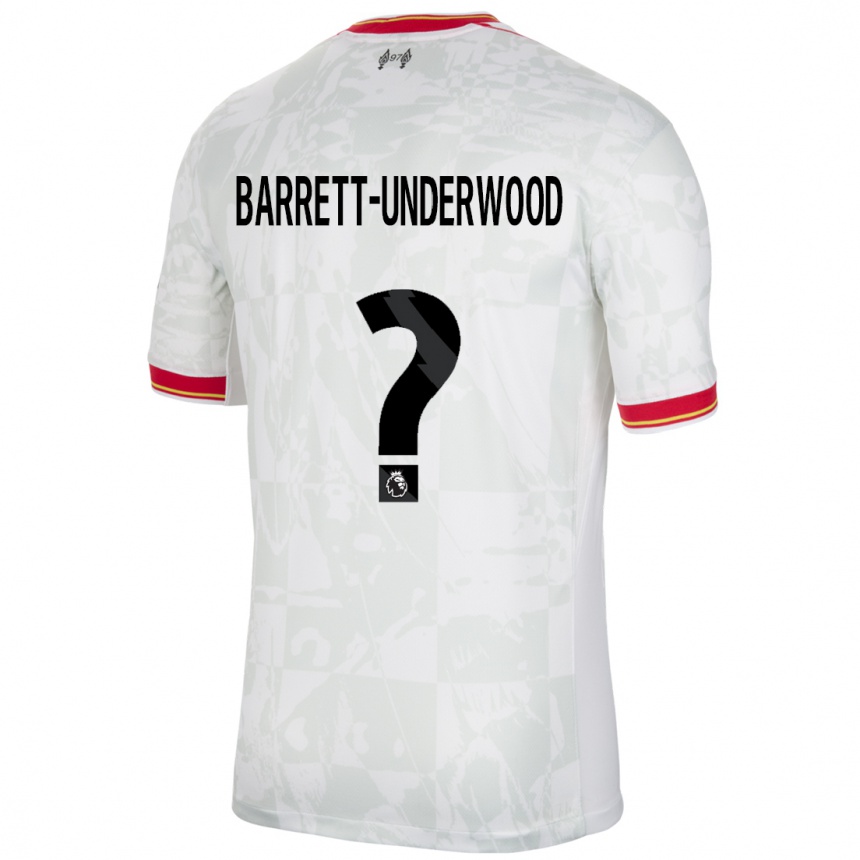 Kids Football Keehan Barrett-Underwood #0 White Red Black Third Jersey 2024/25 T-Shirt Canada