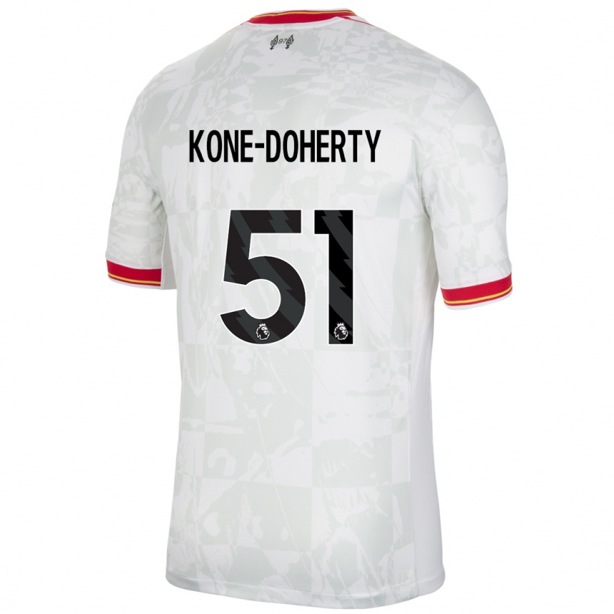 Enfant Football Maillot Trent Kone-Doherty #51 Blanc Rouge Noir Troisieme 2024/25 Canada