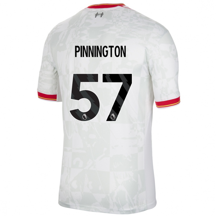 Kids Football Carter Pinnington #57 White Red Black Third Jersey 2024/25 T-Shirt Canada