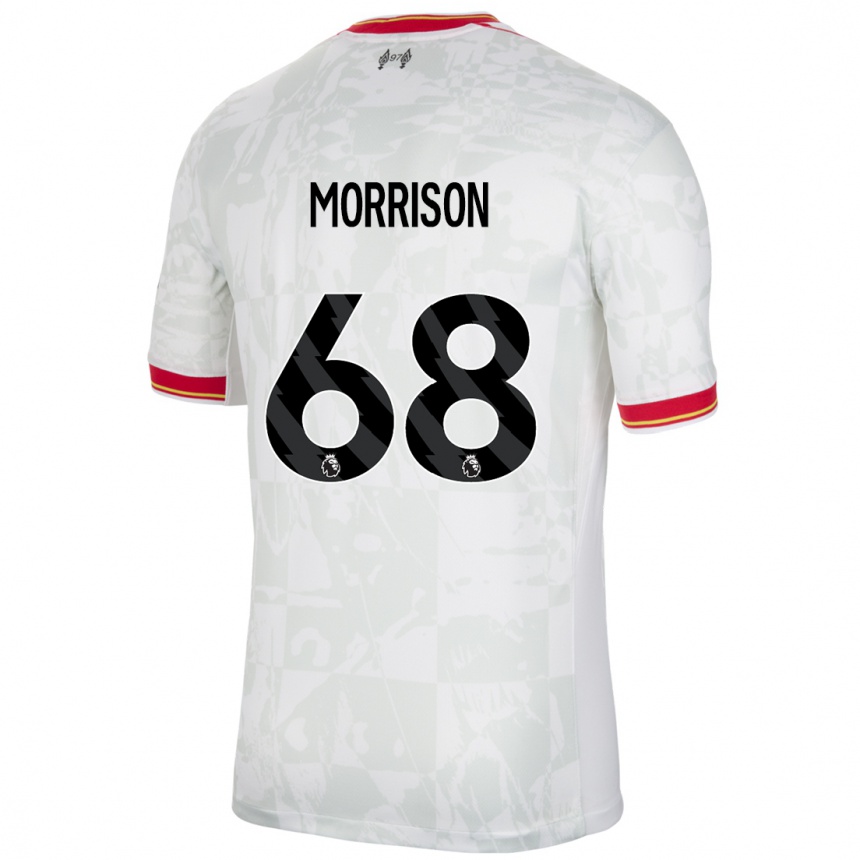 Kids Football Kieran Morrison #68 White Red Black Third Jersey 2024/25 T-Shirt Canada