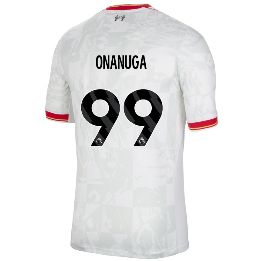 Kids Football Fola Onanuga #99 White Red Black Third Jersey 2024/25 T-Shirt Canada