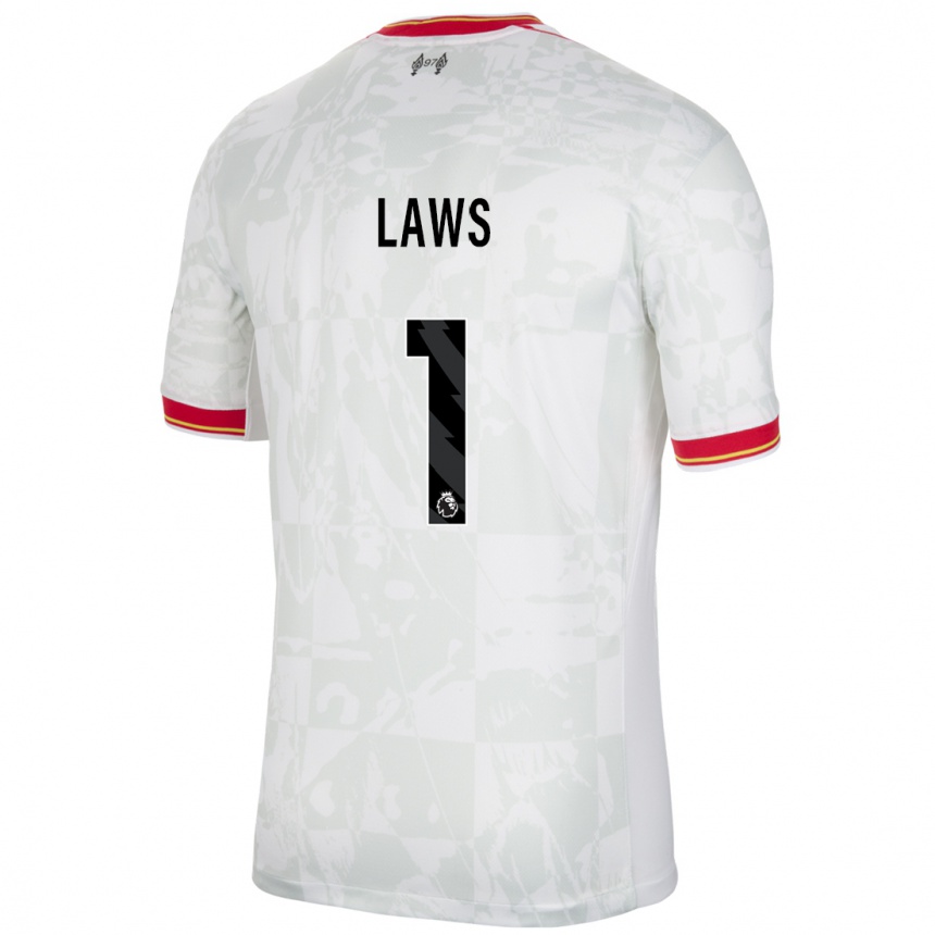 Kids Football Rachael Laws #1 White Red Black Third Jersey 2024/25 T-Shirt Canada