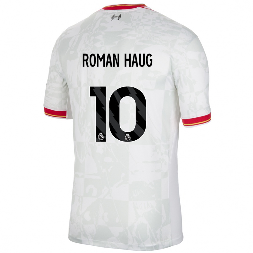 Kids Football Sophie Román Haug #10 White Red Black Third Jersey 2024/25 T-Shirt Canada