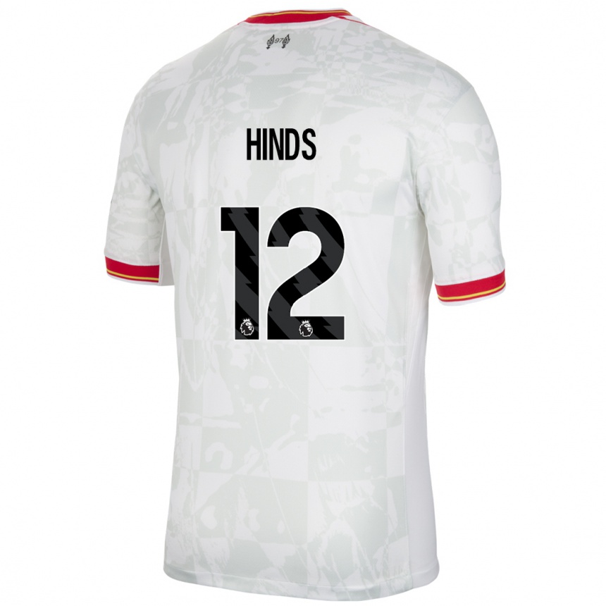 Kids Football Taylor Hinds #12 White Red Black Third Jersey 2024/25 T-Shirt Canada