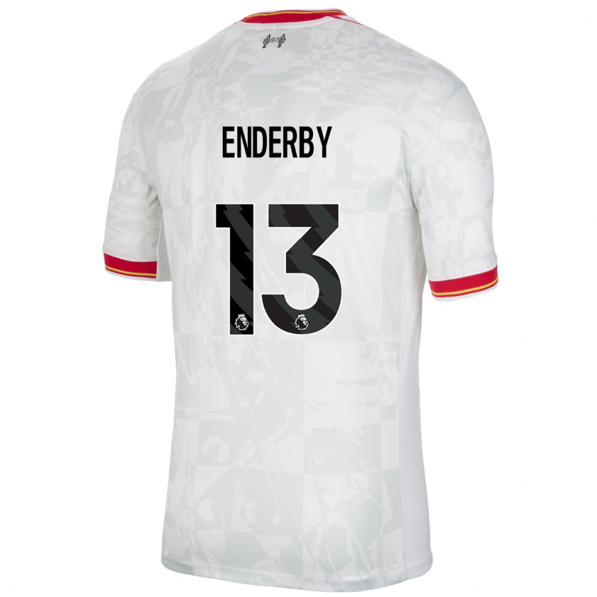 Kids Football Mia Enderby #13 White Red Black Third Jersey 2024/25 T-Shirt Canada