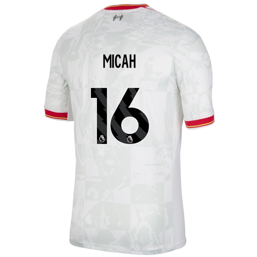 Kids Football Teagan Micah #16 White Red Black Third Jersey 2024/25 T-Shirt Canada