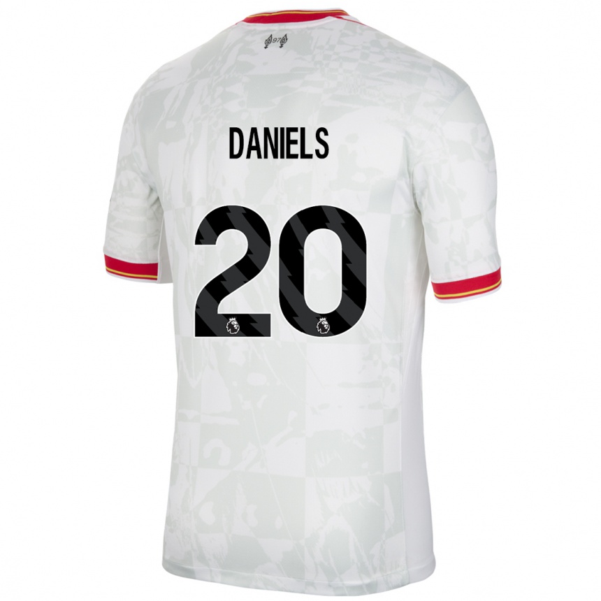 Kids Football Yana Daniels #20 White Red Black Third Jersey 2024/25 T-Shirt Canada