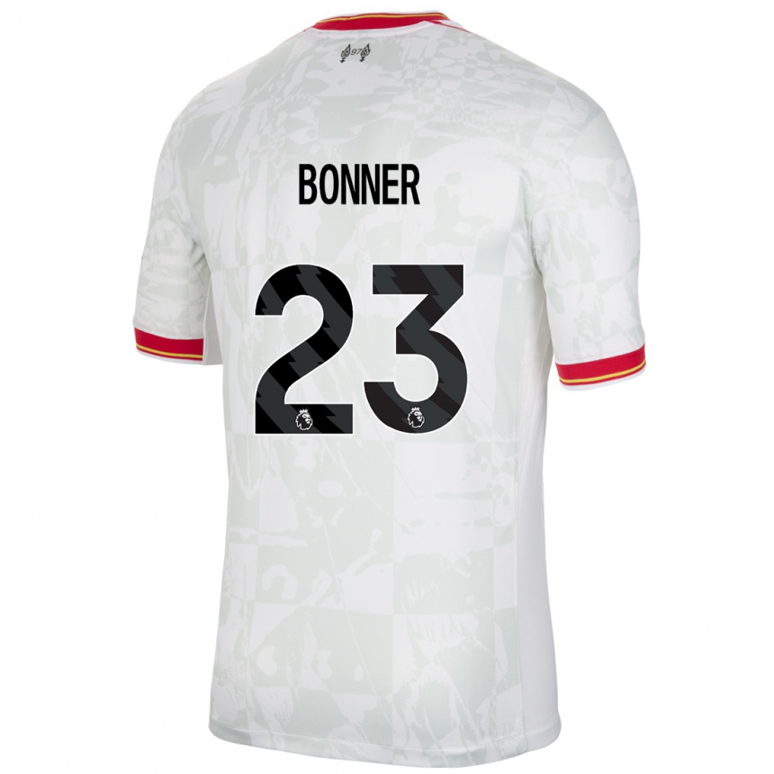 Kids Football Gemma Bonner #23 White Red Black Third Jersey 2024/25 T-Shirt Canada