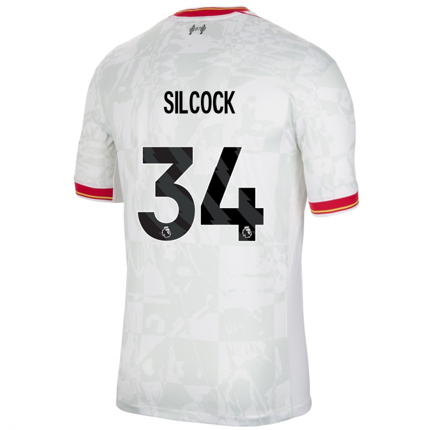 Kids Football Hannah Silcock #34 White Red Black Third Jersey 2024/25 T-Shirt Canada