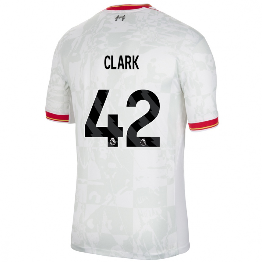 Kids Football Bobby Clark #42 White Red Black Third Jersey 2024/25 T-Shirt Canada