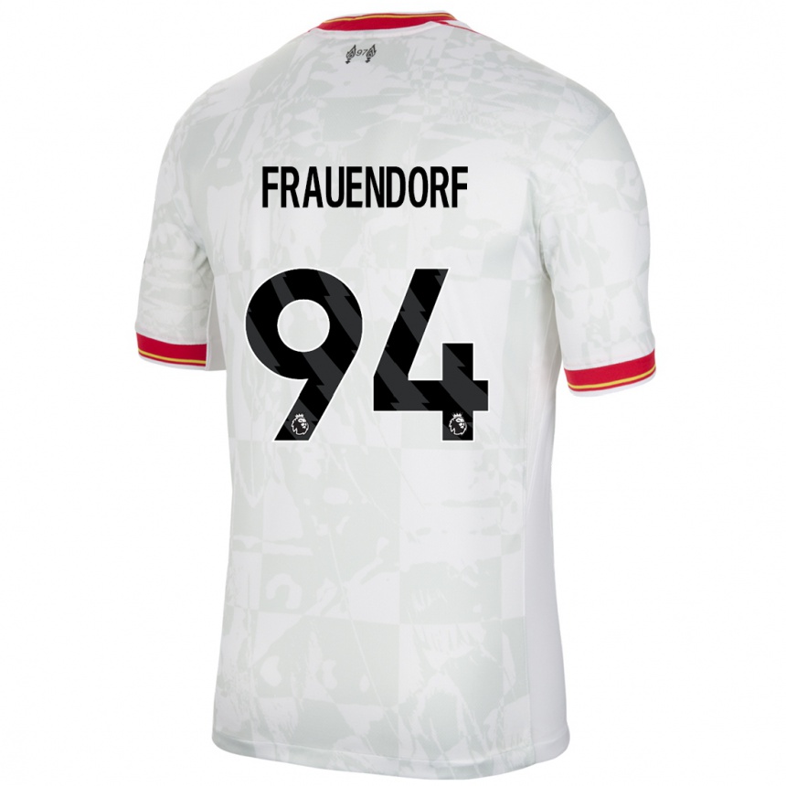 Kids Football Melkamu Frauendorf #94 White Red Black Third Jersey 2024/25 T-Shirt Canada