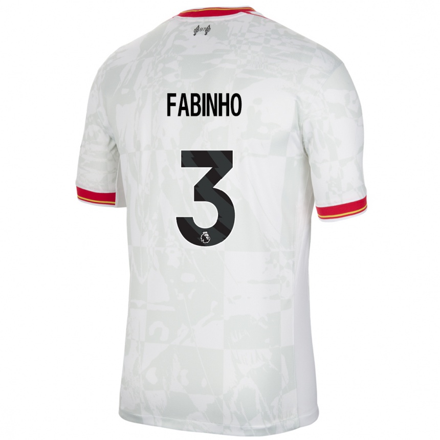 Enfant Football Maillot Fabinho #3 Blanc Rouge Noir Troisieme 2024/25 Canada