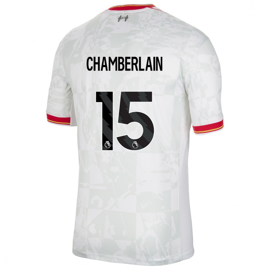 Kids Football Alex Oxlade Chamberlain #15 White Red Black Third Jersey 2024/25 T-Shirt Canada