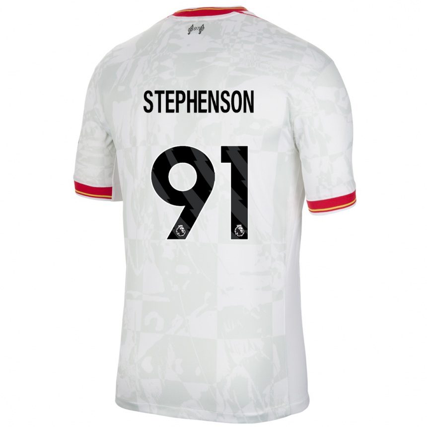 Enfant Football Maillot Luca Stephenson #91 Blanc Rouge Noir Troisieme 2024/25 Canada