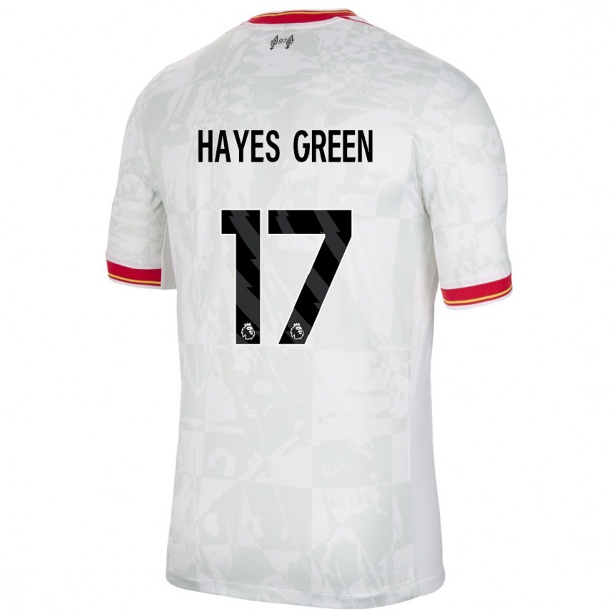 Enfant Football Maillot Charlie Hayes-Green #17 Blanc Rouge Noir Troisieme 2024/25 Canada