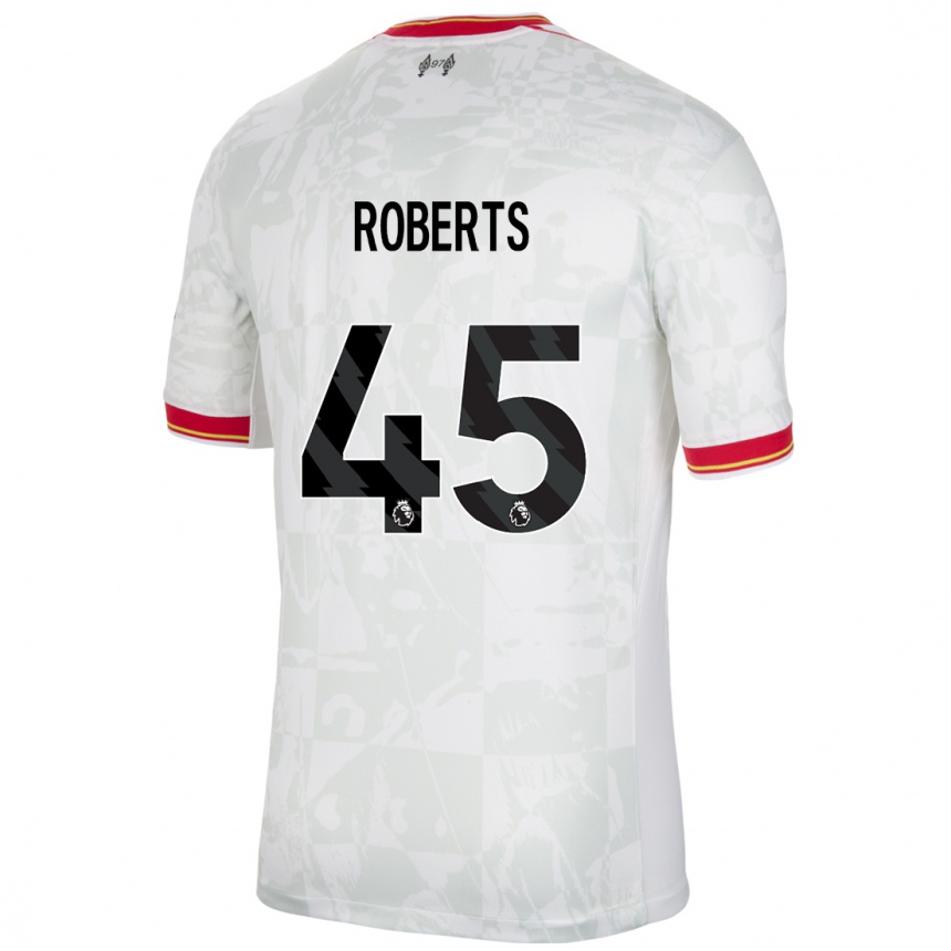 Kids Football Iwan Roberts #45 White Red Black Third Jersey 2024/25 T-Shirt Canada