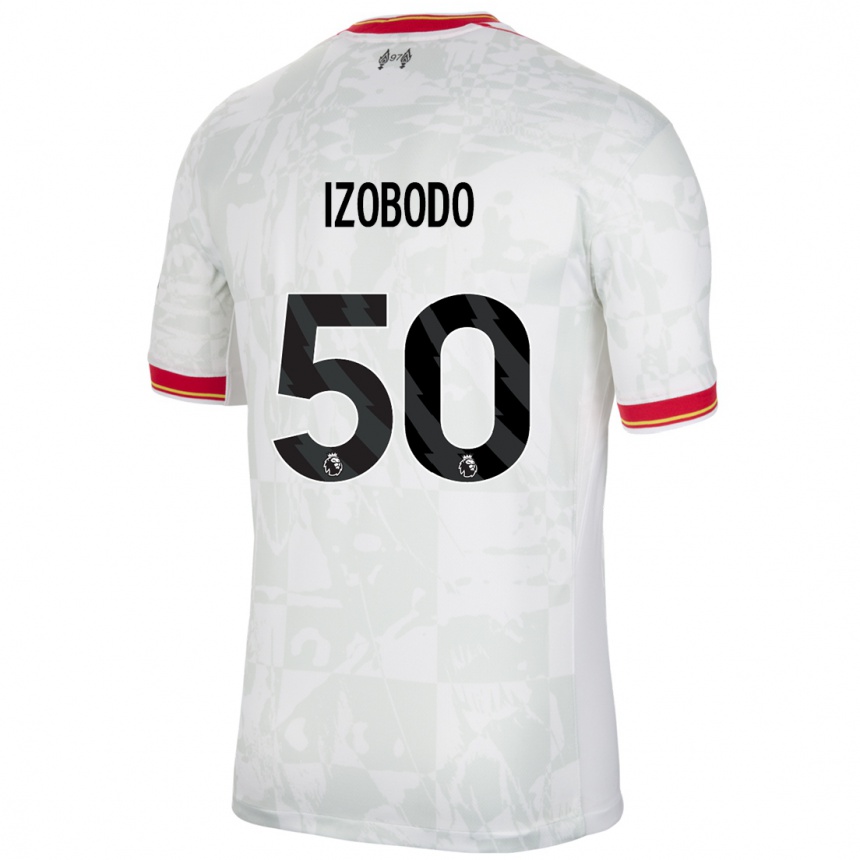 Enfant Football Maillot Elijah Izobodo John #50 Blanc Rouge Noir Troisieme 2024/25 Canada