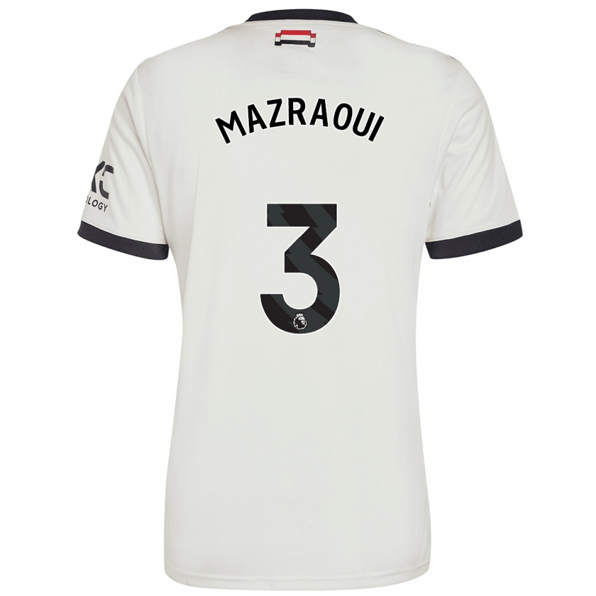 Enfant Football Maillot Noussair Mazraoui #3 Blanc Cassé Troisieme 2024/25 Canada