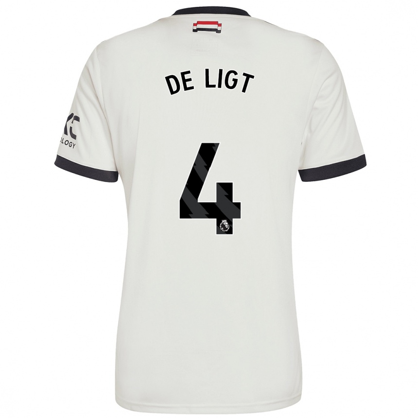 Enfant Football Maillot Matthijs De Ligt #4 Blanc Cassé Troisieme 2024/25 Canada