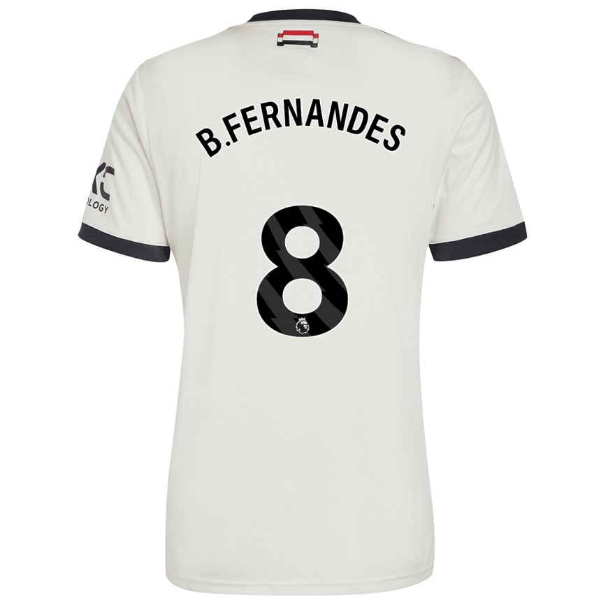 Enfant Football Maillot Bruno Fernandes #8 Blanc Cassé Troisieme 2024/25 Canada