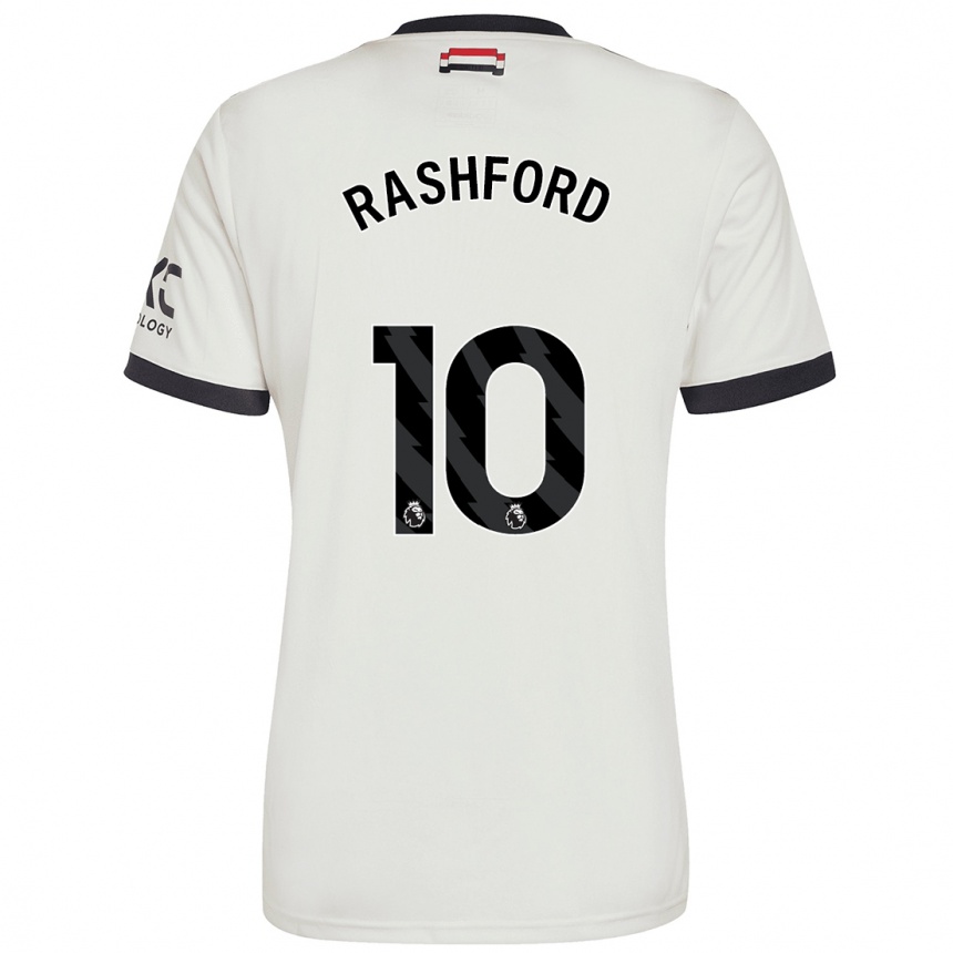 Enfant Football Maillot Marcus Rashford #10 Blanc Cassé Troisieme 2024/25 Canada