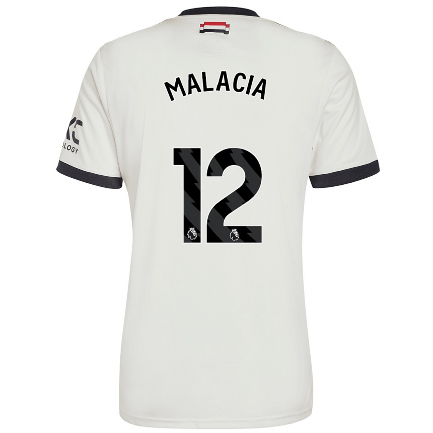 Enfant Football Maillot Tyrell Malacia #12 Blanc Cassé Troisieme 2024/25 Canada