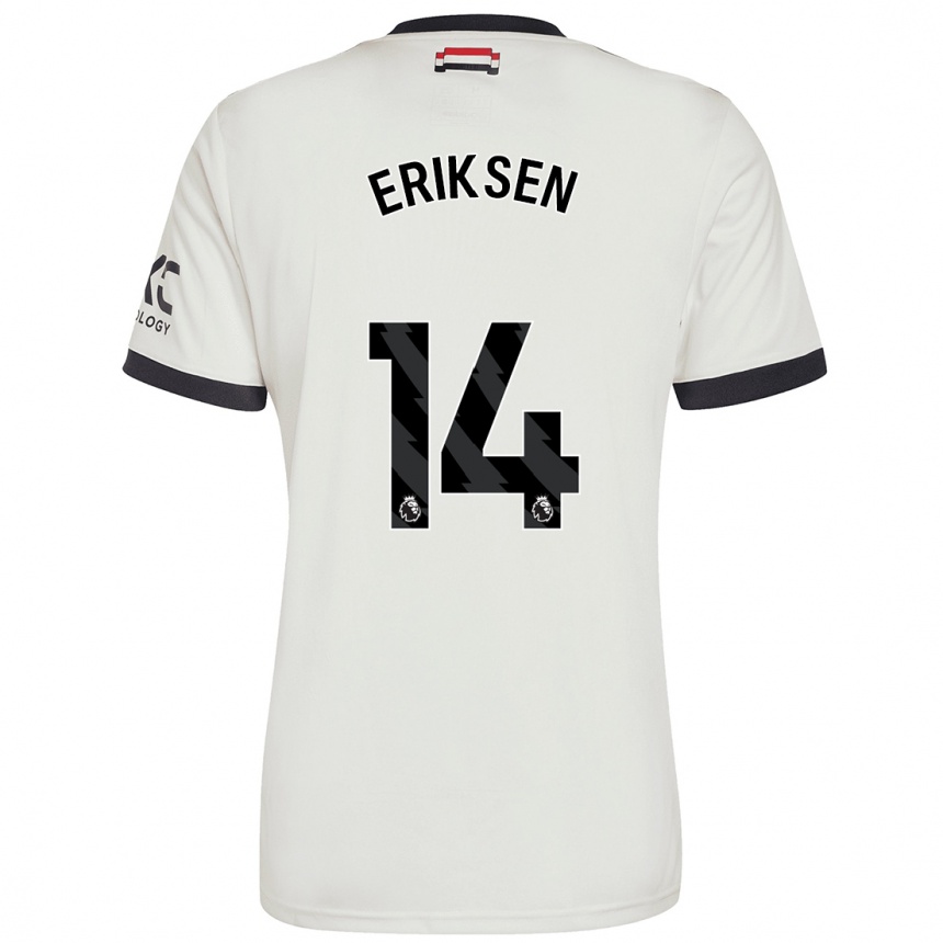 Enfant Football Maillot Christian Eriksen #14 Blanc Cassé Troisieme 2024/25 Canada